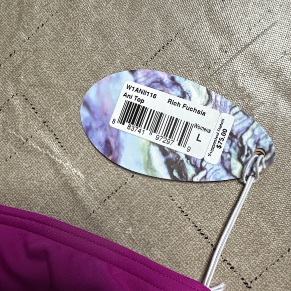 PRANA Ani Rich Fuchsia Pink Racerback Swim Active Tankini Top Womens Sz L - Picture 7 of 13